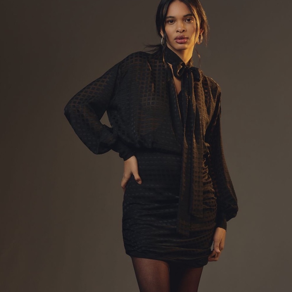 Anthropologie NWT Le Superbe automatic wrap mini dress, originally $615
- size 8
